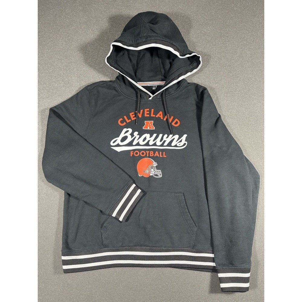 Women's Cleveland Browns Football Black/Orange Large Hoodie